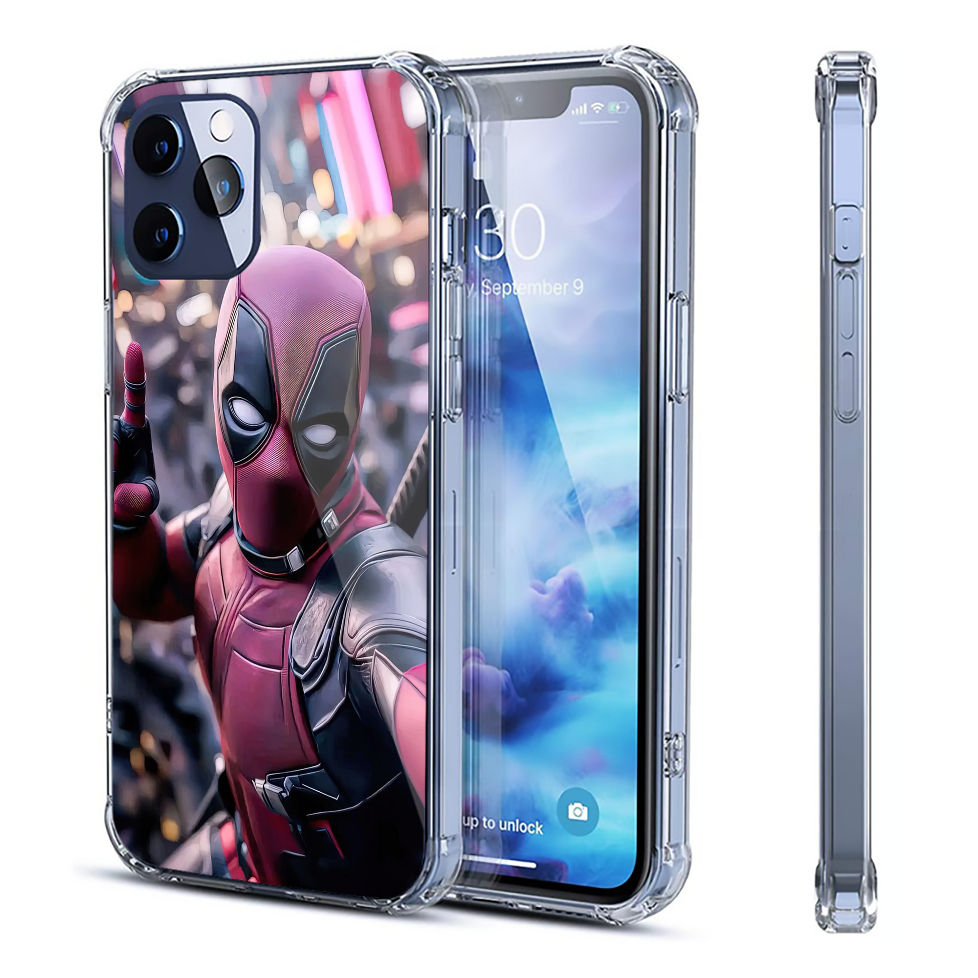 （画像用） Deadpool デッドプール 【iPhone 12シリーズ対応】透明スマホケース（クリアソフトケース）